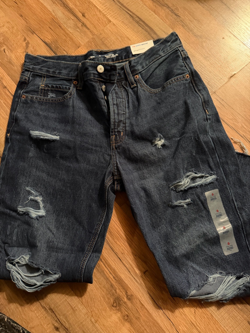 Old Navy Dark Indigo High-Rise Distressed Women's Jeans